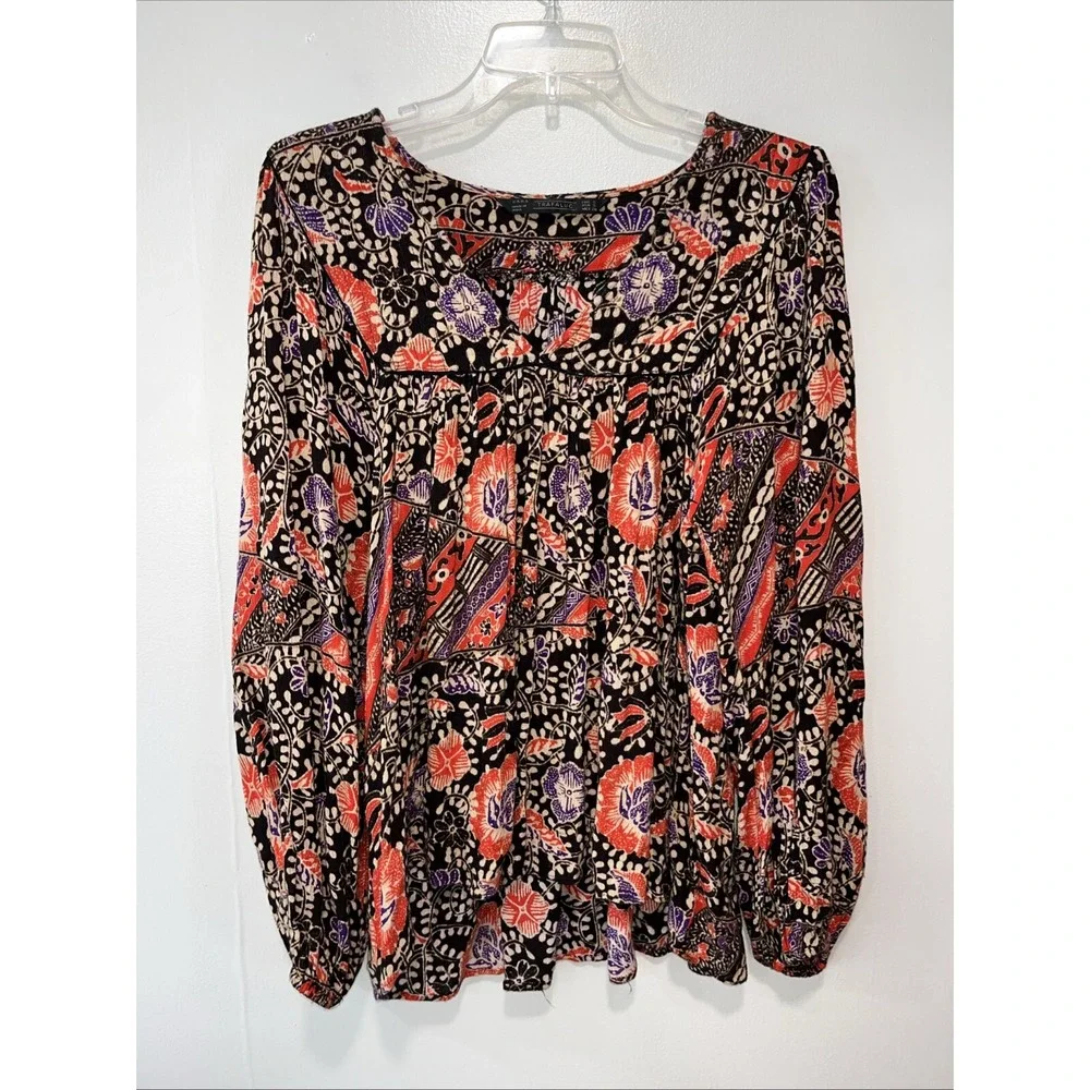 Zara Trafaluc women's top blouse floral size small